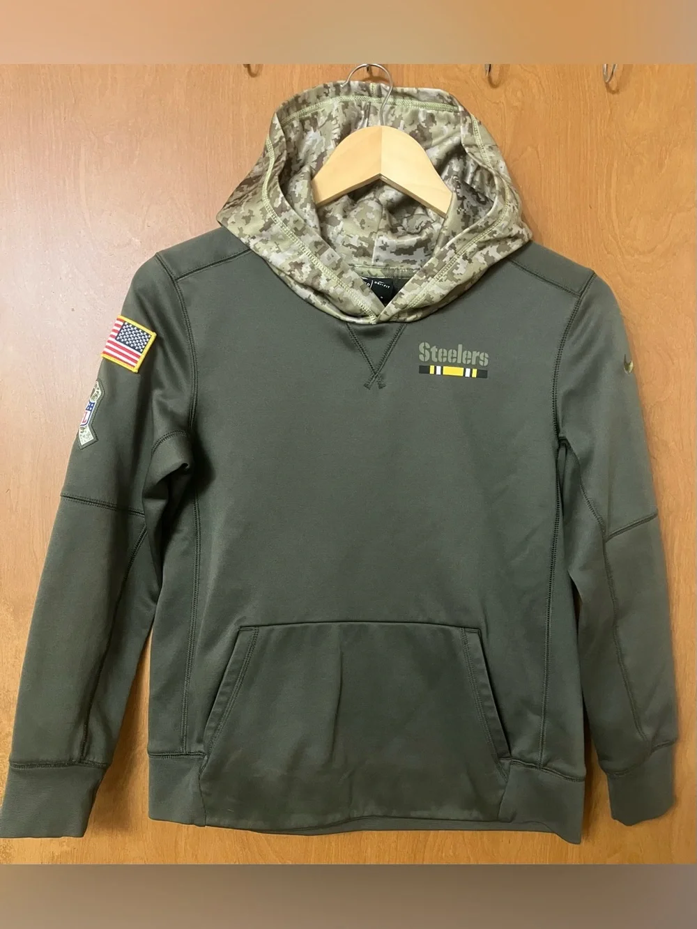 Nike Pittsburgh Steelers Salute To Service 2017 On Field Dri Fit Hoodie Boys YM